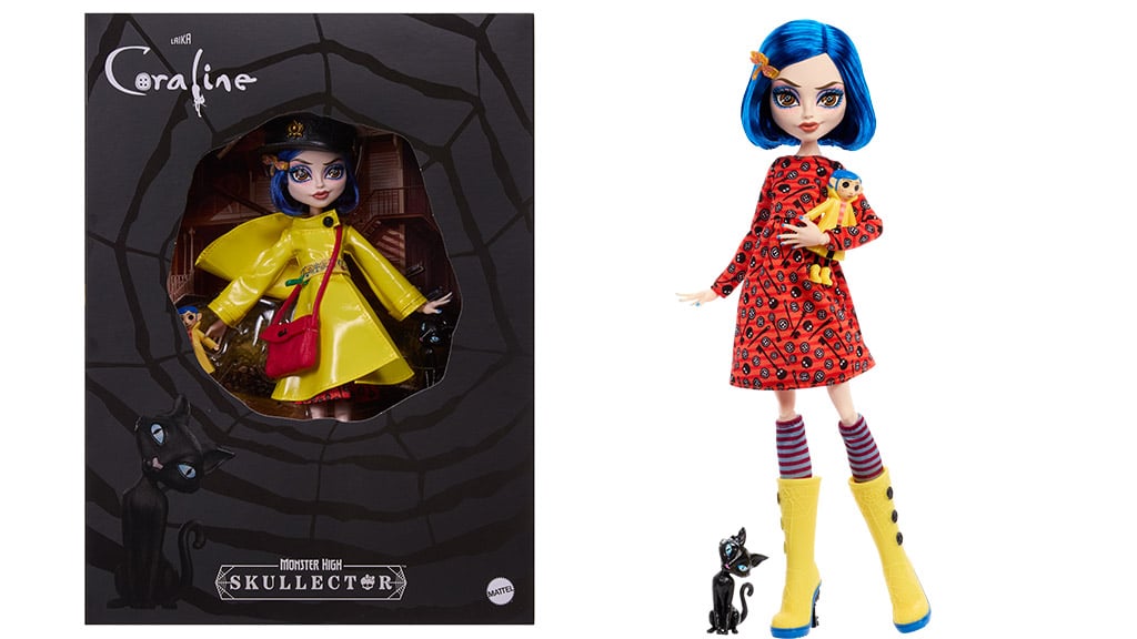 Bábika Monster High Coraline Skullector je roztomilá ako gombík.