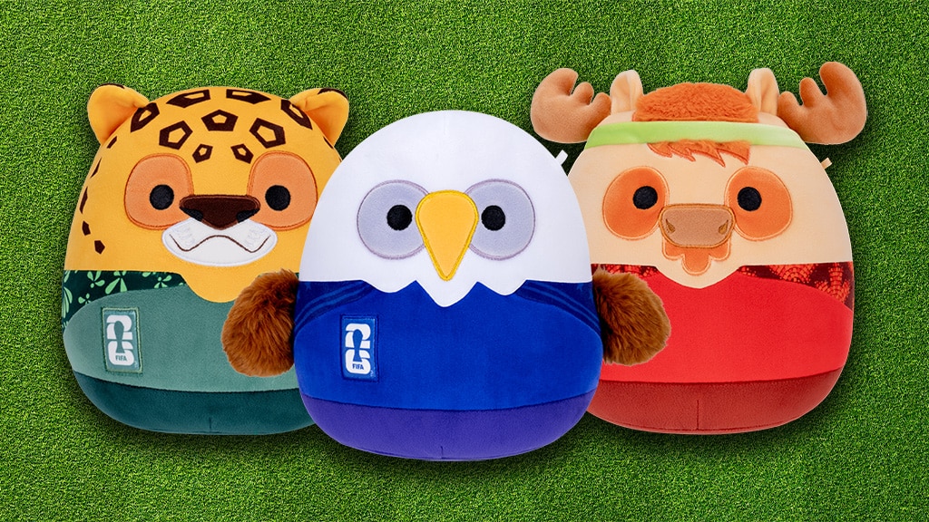 Jazwares FIFA 2026 MS Squishmallows plyšové postavičky sú naozaj cool