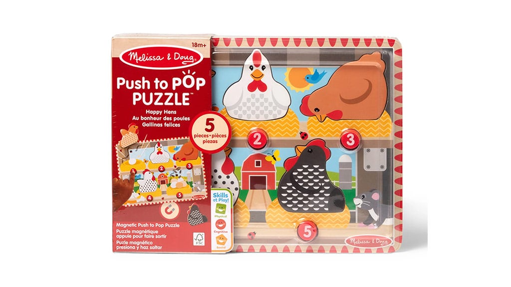 Melissa & Doug Veselé kuriatka – Tlač a skáč puzzle