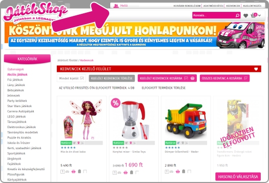 Vitajte v obnovenom JátékShop e-shope!