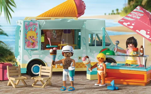 Playmobil zmrzlinový vozík s obchodom so surfami – herná súprava