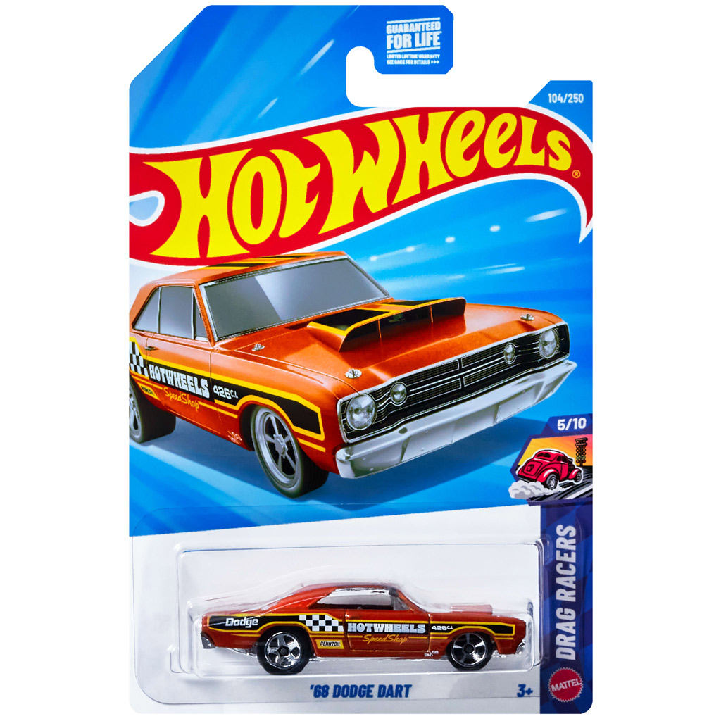 Hot Wheels: '68 Dodge Dart oranžové autíčko 1/64 - Mattel kép 1