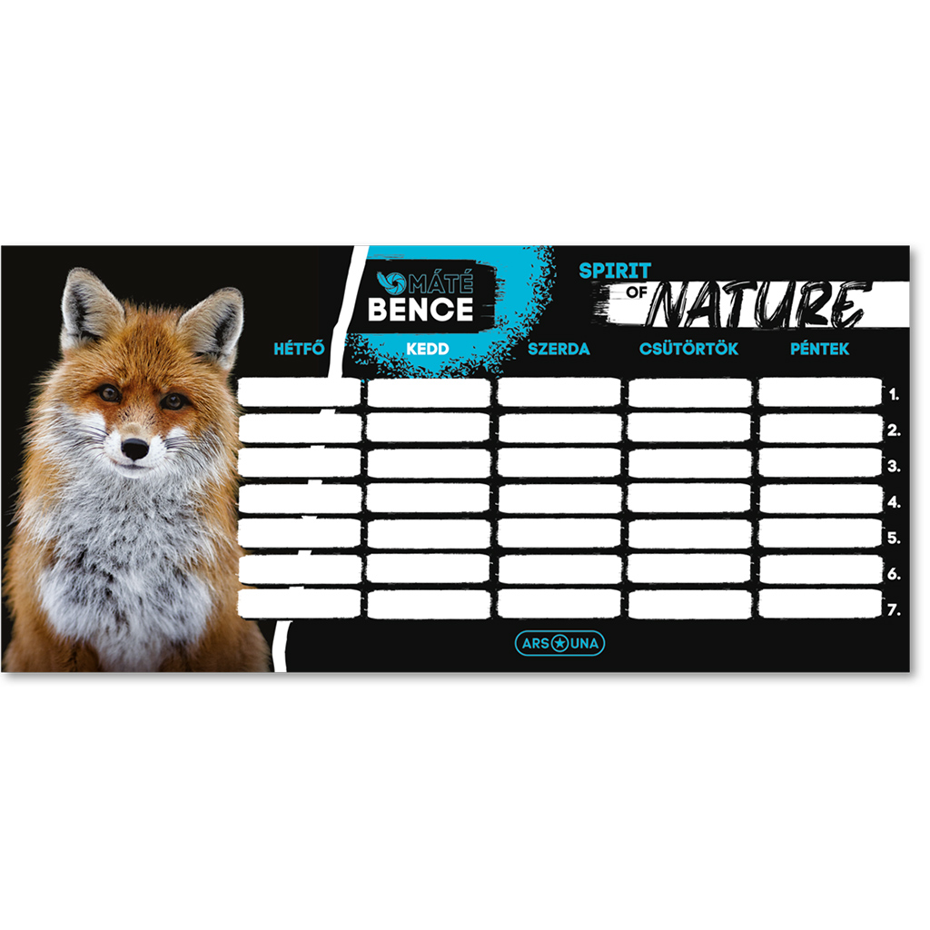 Ars Una: Máté Bence Spirit of Nature - Rozvrh s líškami na jednom liste, obojstranný