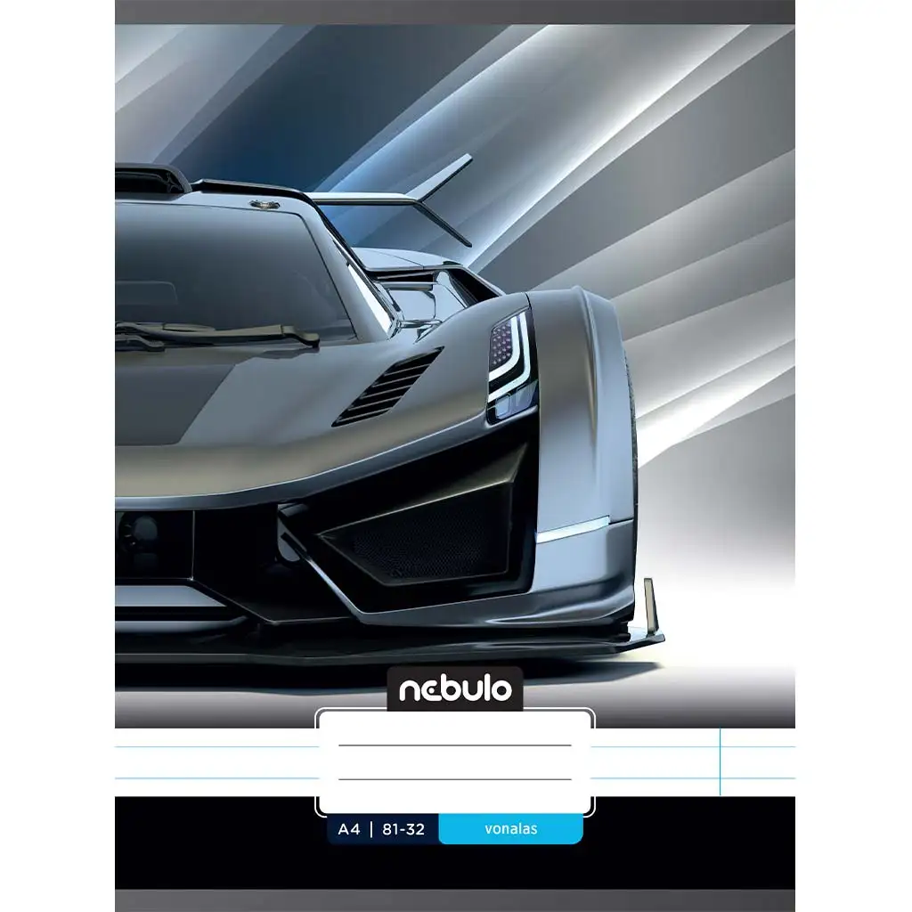 Nebulo: Zošit s linajkovanými listami s motívom športového auta, zošit 81-32 A/4