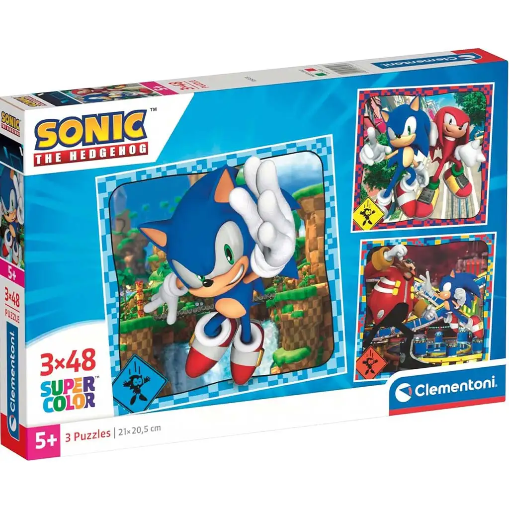 Sonic 3x48ks Supercolor puzzle - Clementoni kép 1