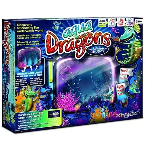 Aqua Dragons - Vodné dráčiky s akváriom s LED svetlom set kép 1