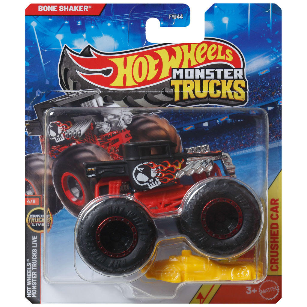 Hot Wheels Monster Trucks: Bone Shaker červené monster autíčko 1/64 - Mattel kép 1