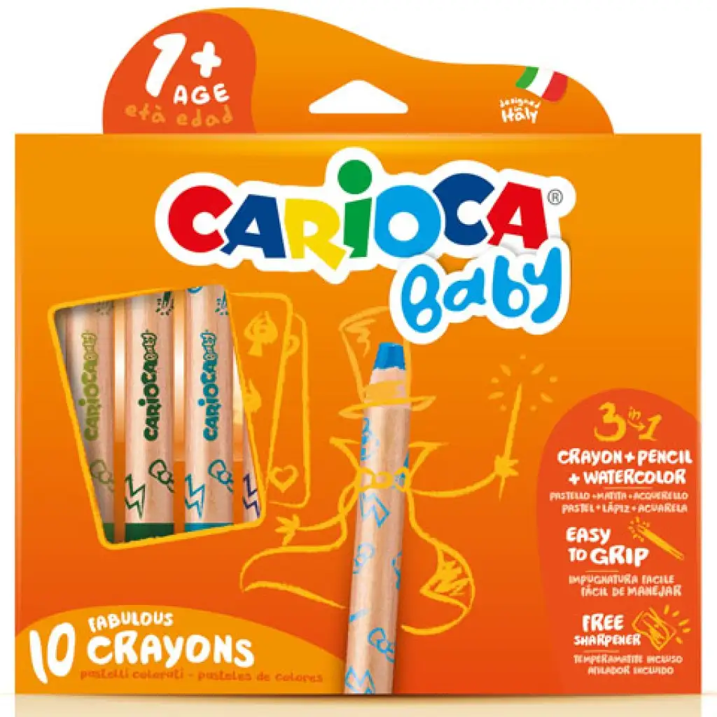 Carioca: 3 v 1-nom voskovky pre najmenších 10 kusov kép 1