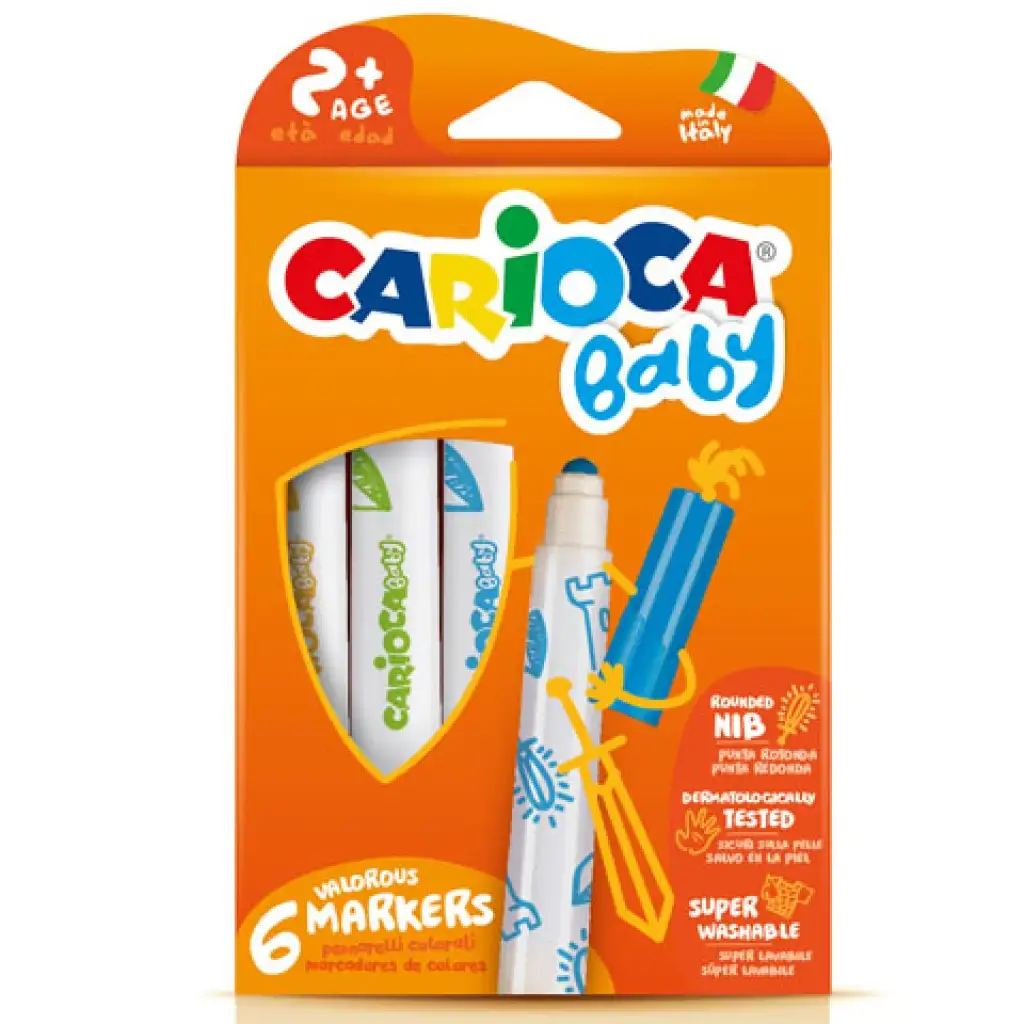 Carioca: Farebné vymývateľné fixky pre menších 6- kusov kép 1