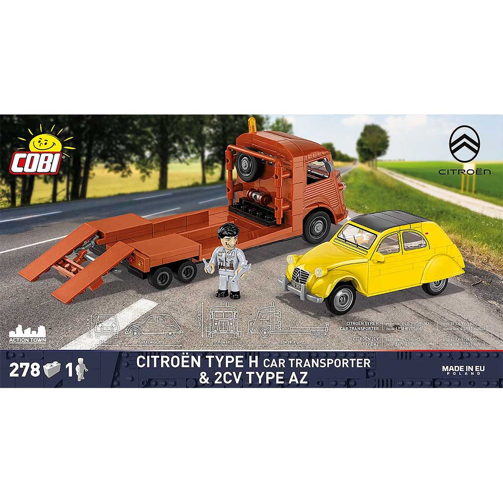 COBI: Citroen Type H Car Transporter & 2CV Type AZ autíčko stavebnica (24627) kép 2