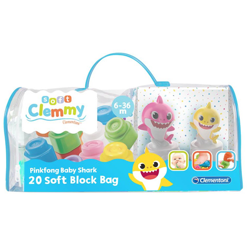 Clemmy Baby Shark mäkké stavebné kocky 22 dielny set - Clementoni ...