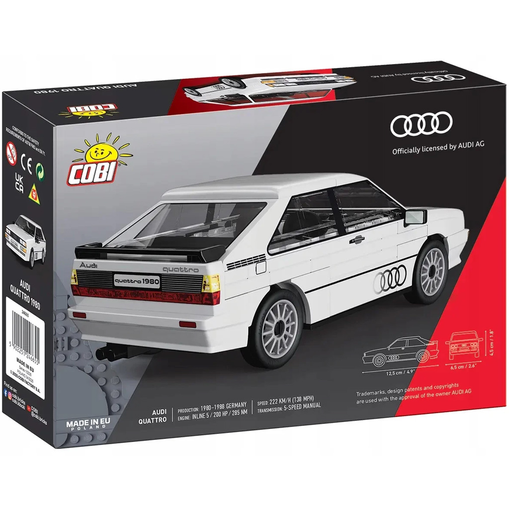 COBI: Audi Quattro 1980 biele auto stavebnica (24665) kép 5