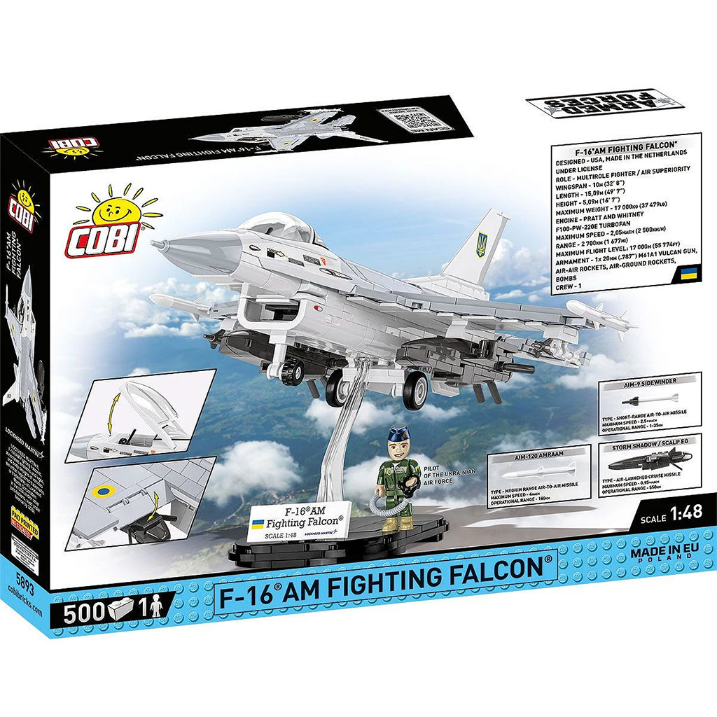 COBI: Ozbrojené sily F-16AM Fighting Falcon stavebnica (5893) kép 8