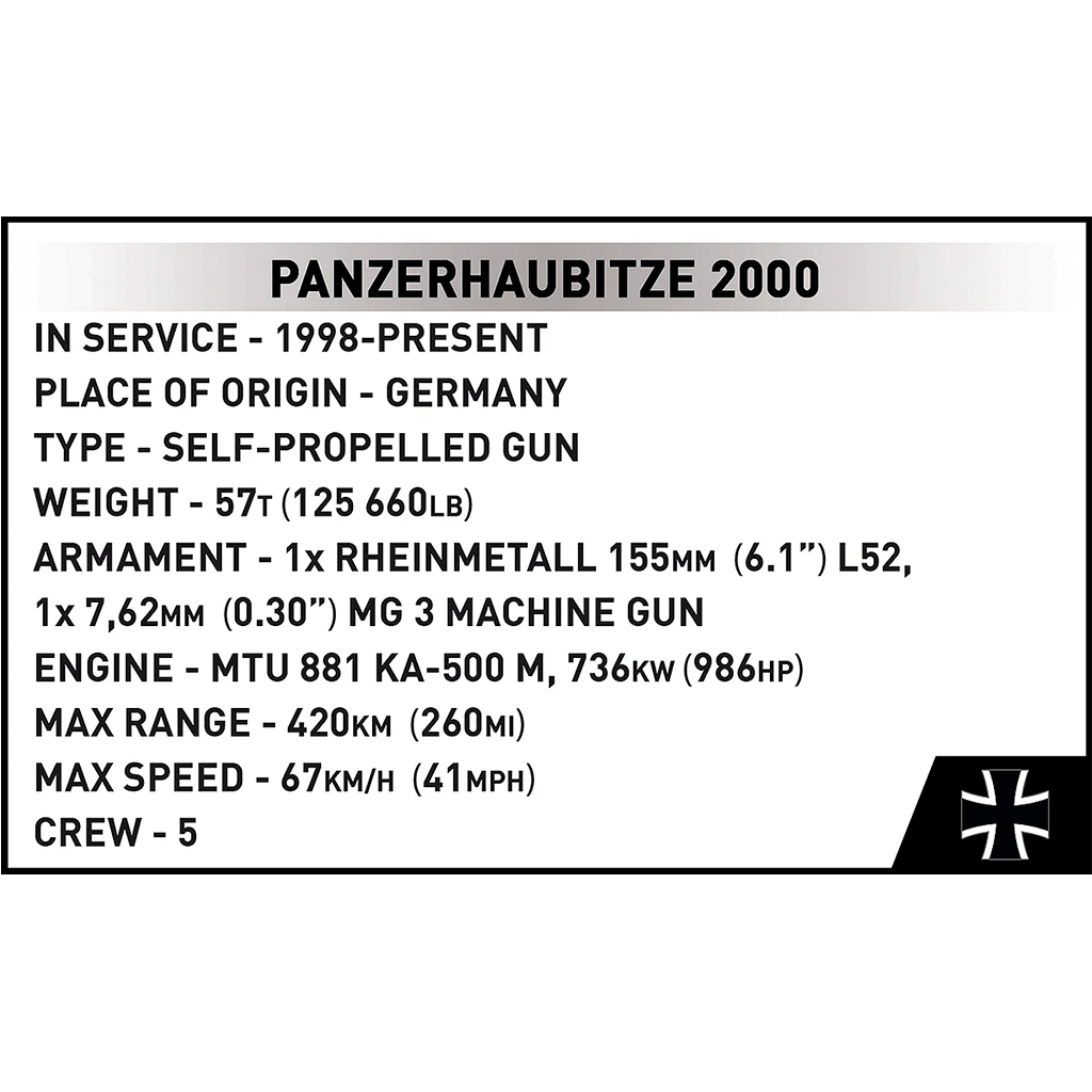 COBI: Ozbrojené sily Panzerhaubitze 2000 stavebnica (2628) kép 7