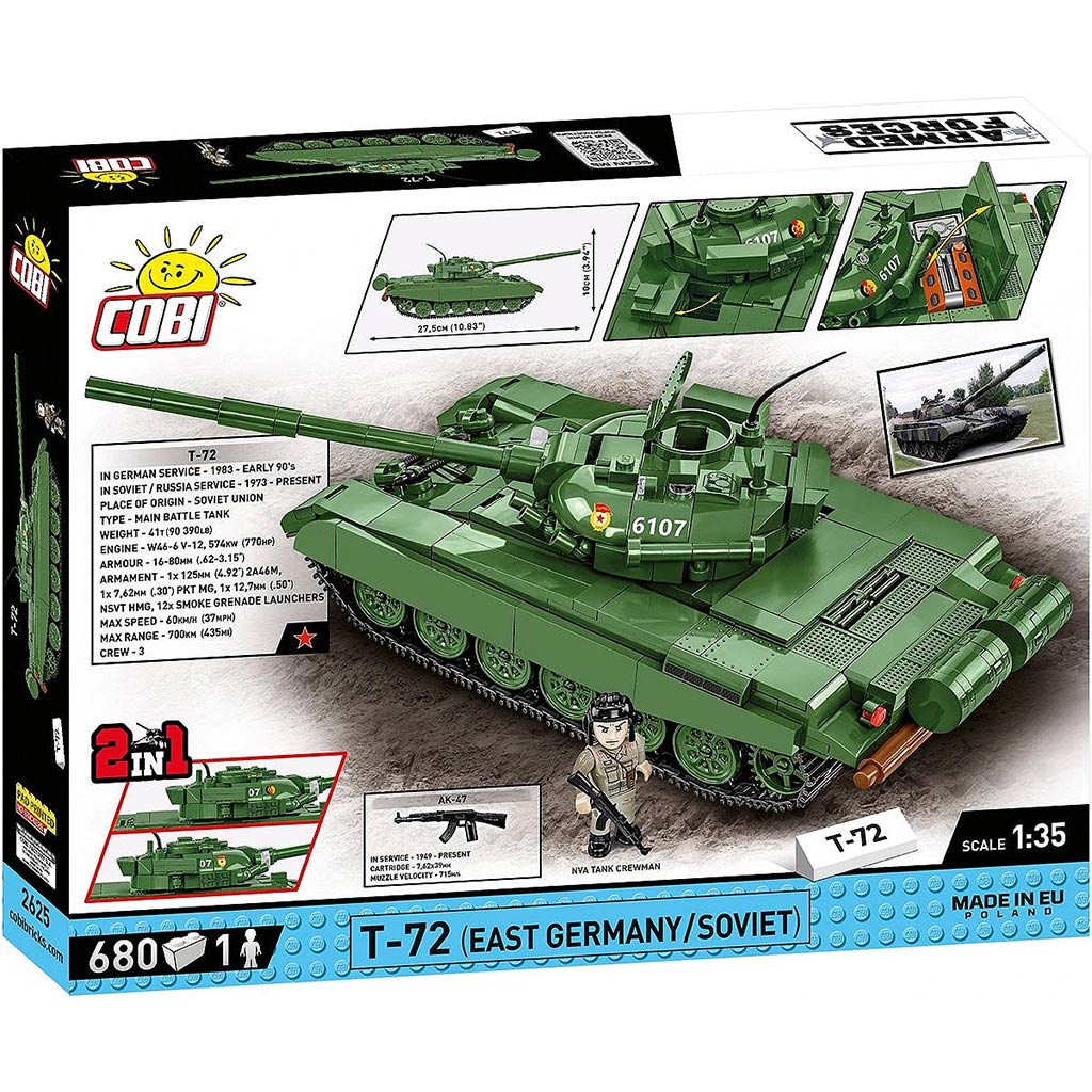 COBI: Ozbrojené sily T-72 (Východné Nemecko/Sovietsky zväz) tanková stavebnica (2625) kép 10