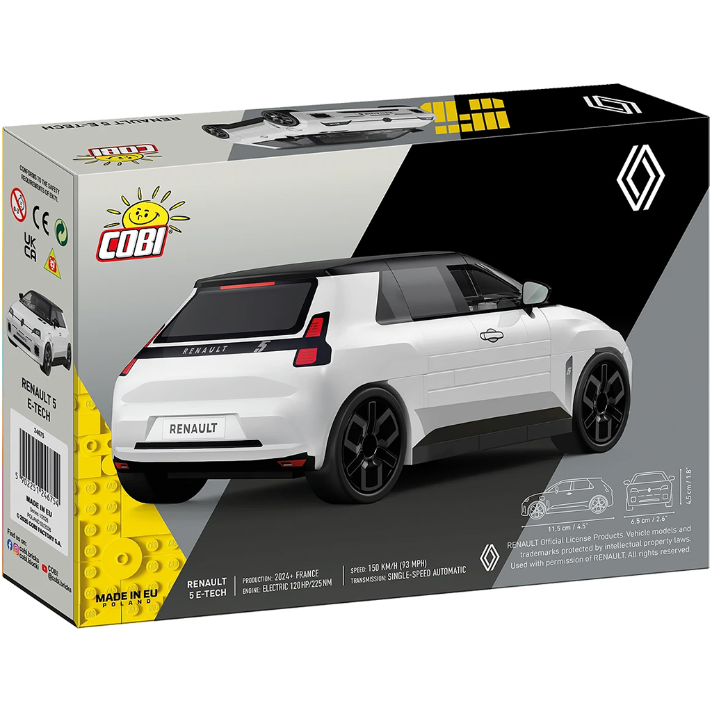 COBI: Renault 5 E-Tech biele auto stavebnica (24675) kép 5
