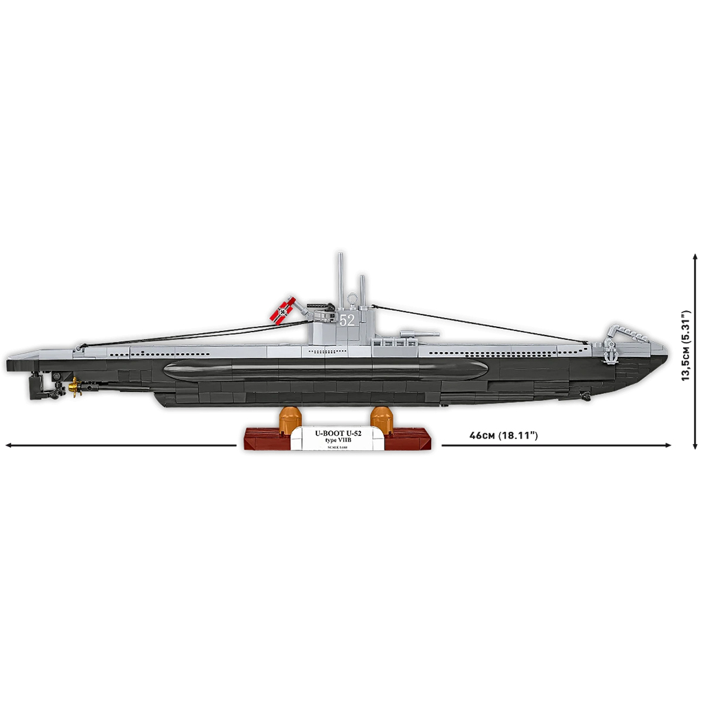 COBI: WW II Ponorka U-52 (Typ VIIB) lodný stavebnica (4852) kép 5