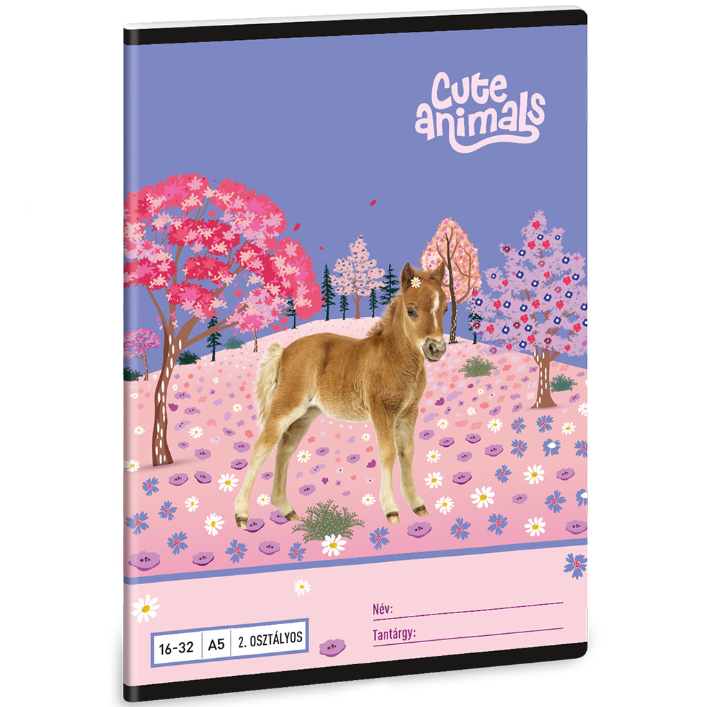 Ars Una: Cute Animals-Kôň 2.ročníkový linkovaný zošit A/5 16-32 kép 1