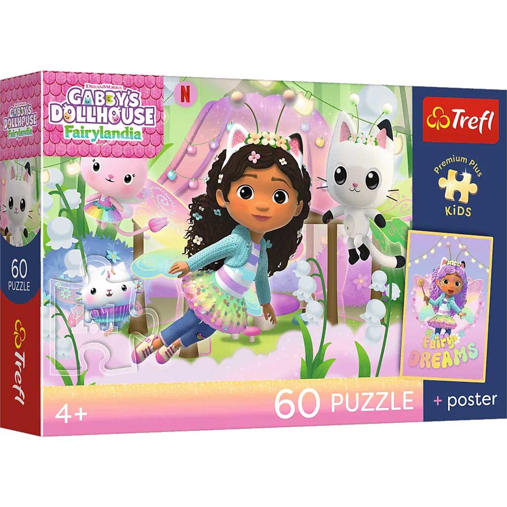 Gabi bábikový domček – 60-dielne detské puzzle Premium Plus s plagátom - Trefl kép 1