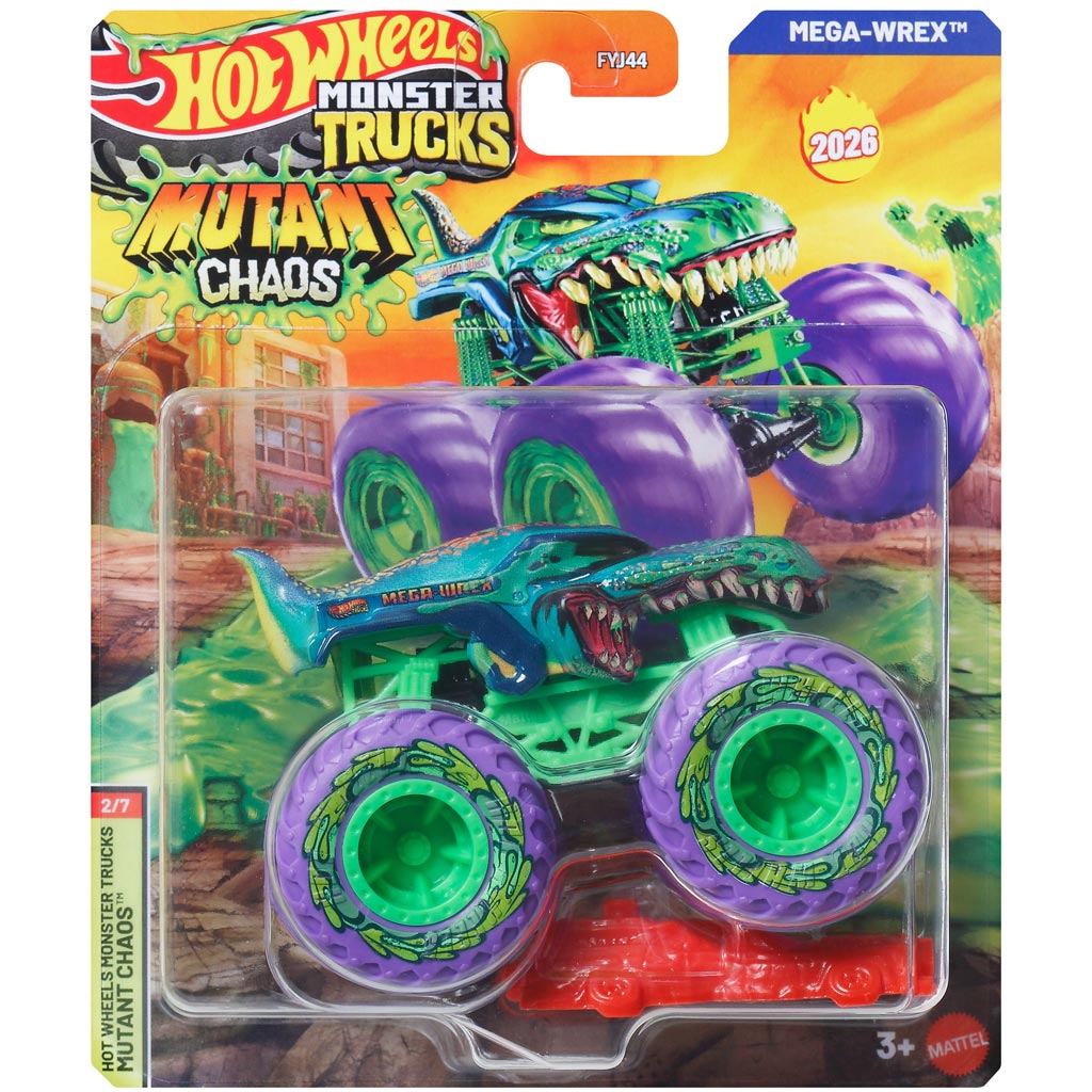 Hot Wheels Monster Trucks: Mutant Chaos Mega-Wrex monster auto 1/64 - Mattel kép 1