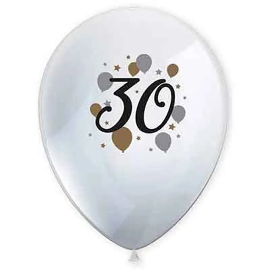 "30" rokov vzorovaný latexový balón 6ks sada kép 1
