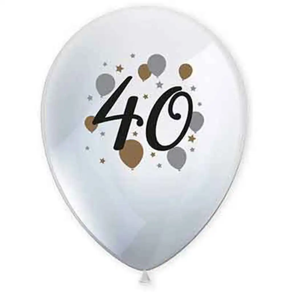 "40" rokov vzorovaný latexový balónik 6ks sada kép 1