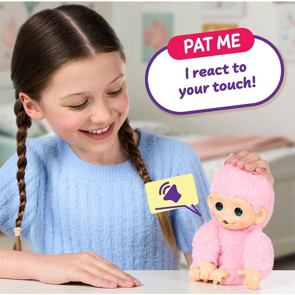Little Live Pets: Mini Maki Luna Lemon interaktívna ružová opička kép 4