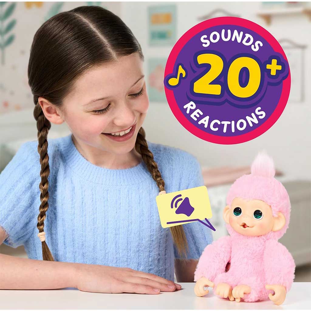 Little Live Pets: Mini Maki Luna Lemon interaktívna ružová opička kép 5
