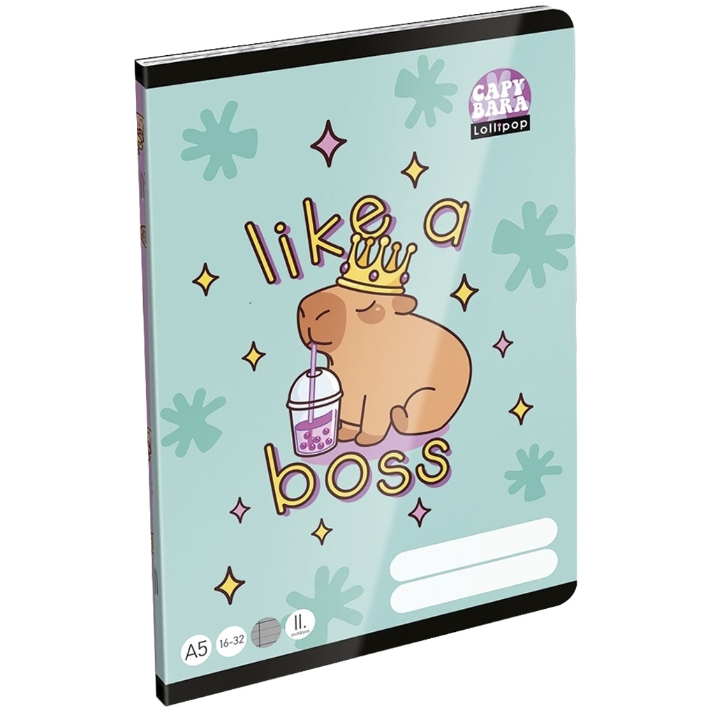 ICO: LizzySuli Lollipop Capybara vzorovaný linkovaný zošit A/5 16-32 kép 1
