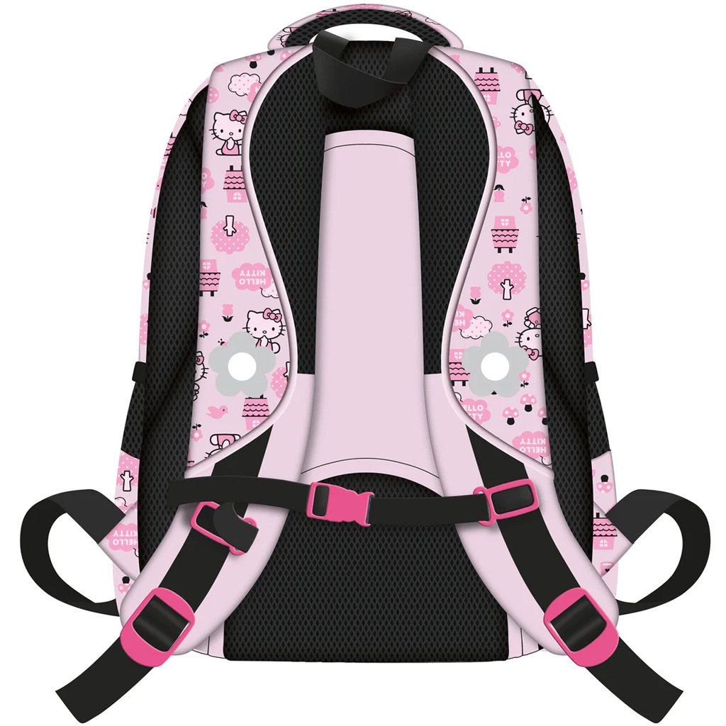 Ružový školský batoh s motívom Hello Kitty, 4 priehradky, batoh s pomponom BPL58 40x28x18 cm kép 2