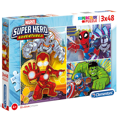 Marvel Avengers Supercolor 3v1 puzzle 3x48ks - Clementoni objednať ...