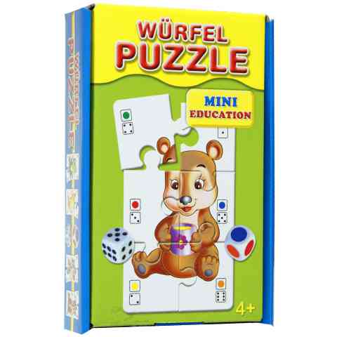 Mini puzzle a kocky spoločenská hra v 8 jazykoch - D-Toys kép 1