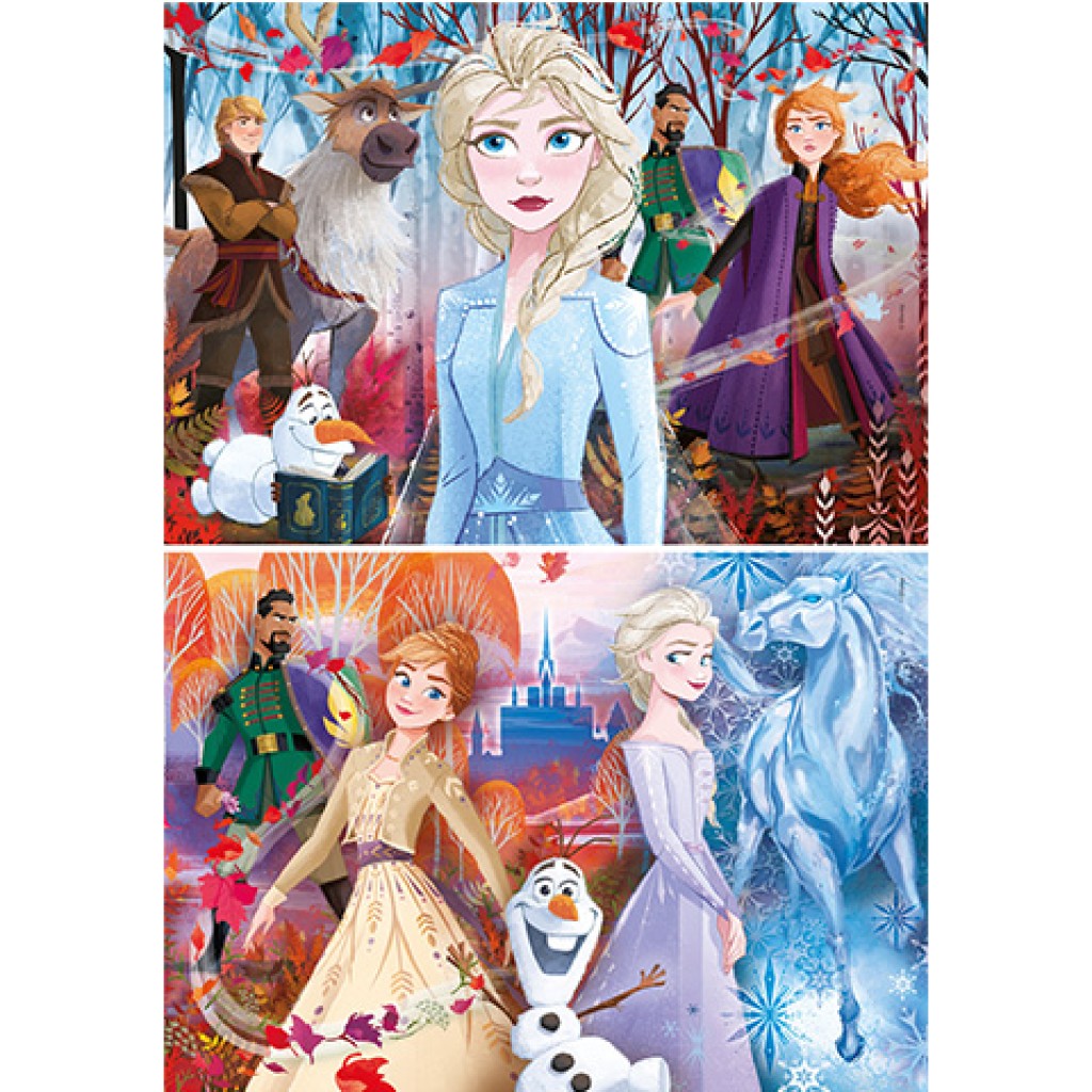 Ľadové kráľovstvo 2 Supercolor 2v1 puzzle 2x60ks - Clementoni kép 2