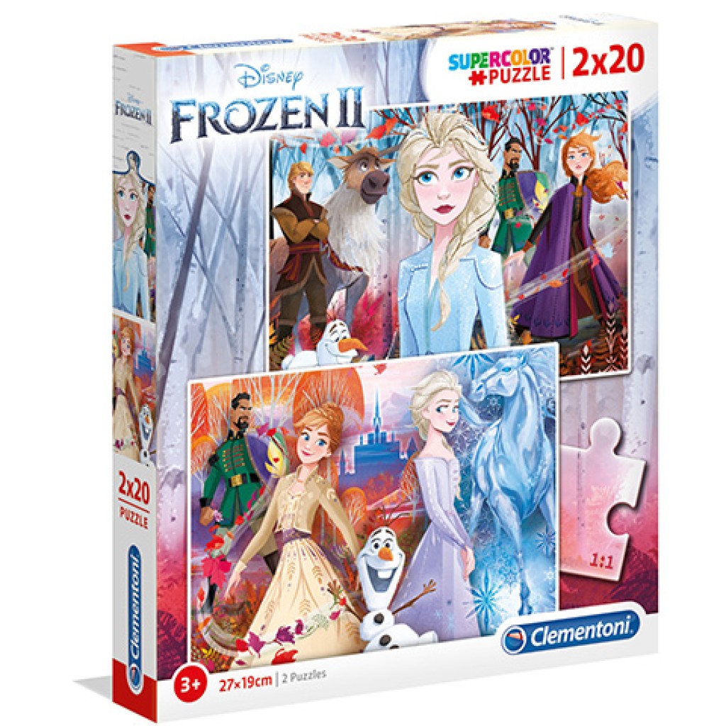 Ľadové kráľovstvo 2 Supercolor 2v1 puzzle 2x60ks - Clementoni kép 1