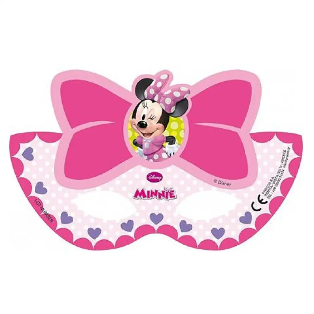 Párty masky Minnie ružové 6ks/bal kép 1