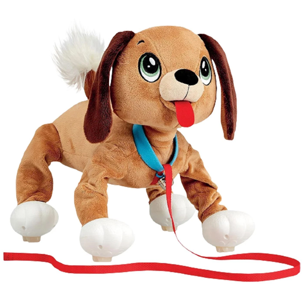 Peppy Pups: Hnedý plyšový pes s vodítkom 28cm kép 1