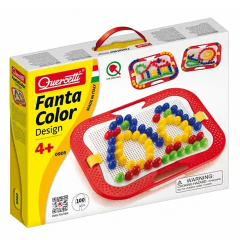Quercetti: Mozaika Fantacolor design Tučniak 100 kolíčkov kép 1