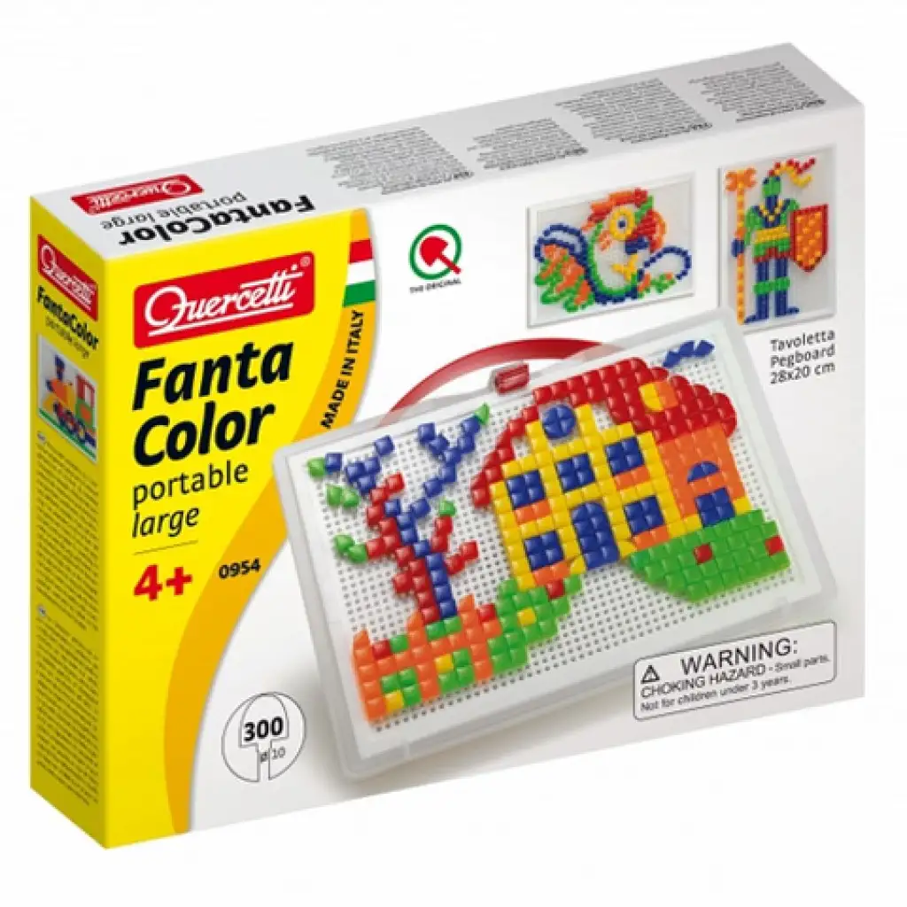 Quercetti: Mozaika FantaColor portable large Domček 300 kolíčkov kép 1