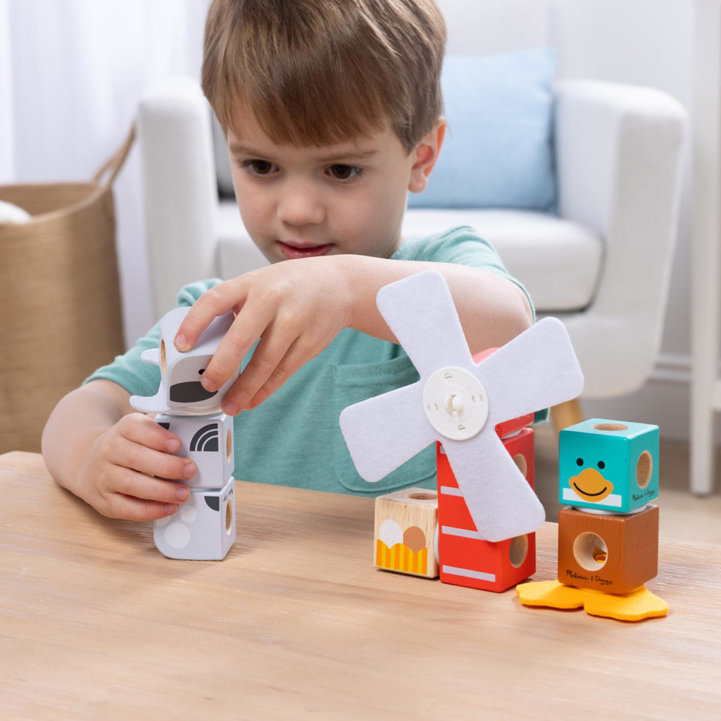 Blockables: Farm priatelia drevená stavebnica - Melissa & Doug kép 3