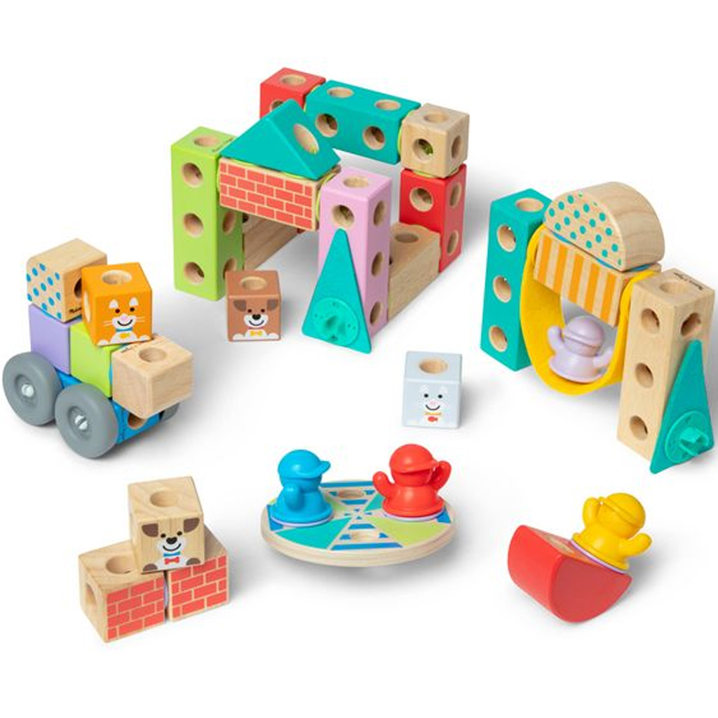 Blockables: Mestská drevená stavebnica - Melissa & Doug kép 3