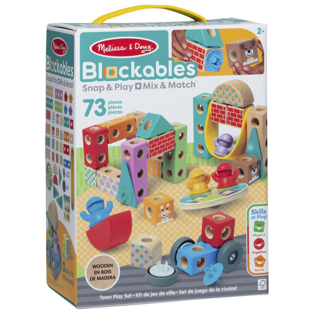 Blockables: Mestská drevená stavebnica - Melissa & Doug kép 1