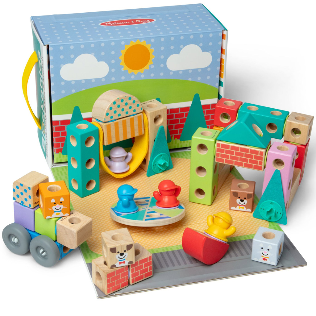 Blockables: Mestská drevená stavebnica - Melissa & Doug kép 2