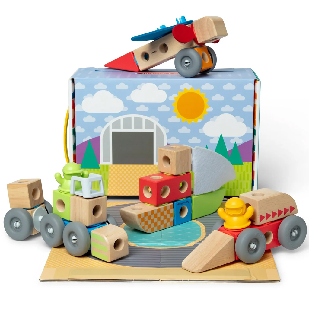 Blockables: Vozidlá drevená stavebnica - Melissa & Doug kép 2
