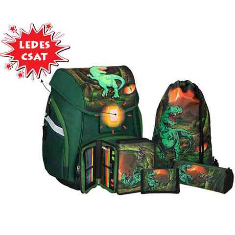 Spirit: T-Rex školská taška, batoh s 3D vzorom a LED 5dielny set kép 1