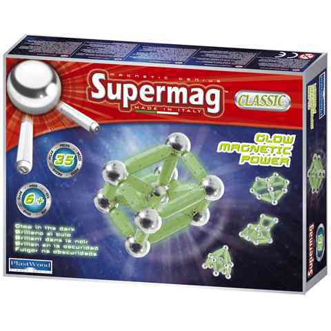 Supermag Classic: 35 ks magnetická stavebnica fosforeskujúci kép 1