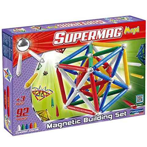 Supermag Maxi Classic color 92 dielikov - magnetická stavebnica kép 1