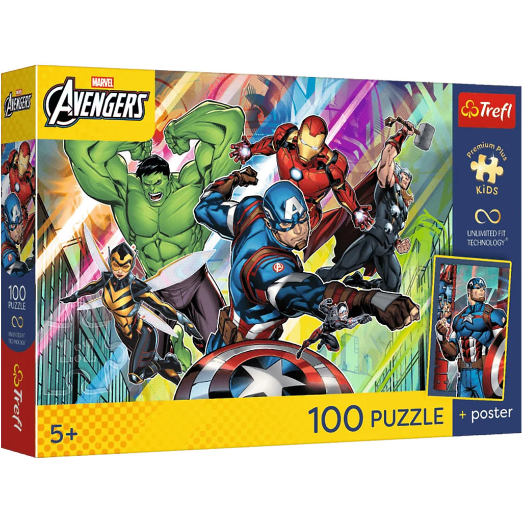 Marvel Avengers Sila a moc 100-dielny puzzle - Trefl kép 1