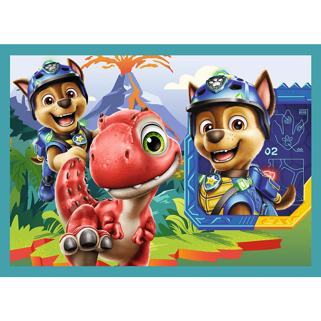 Paw Patrol dobrodružstvá na ostrove dinosaurov 4 v 1 puzzle set - Trefl kép 3