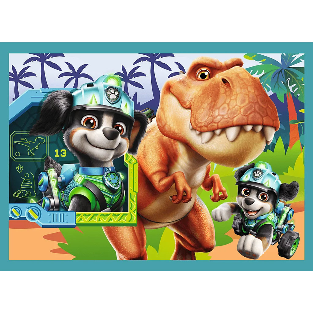 Paw Patrol dobrodružstvá na ostrove dinosaurov 4 v 1 puzzle set - Trefl kép 4