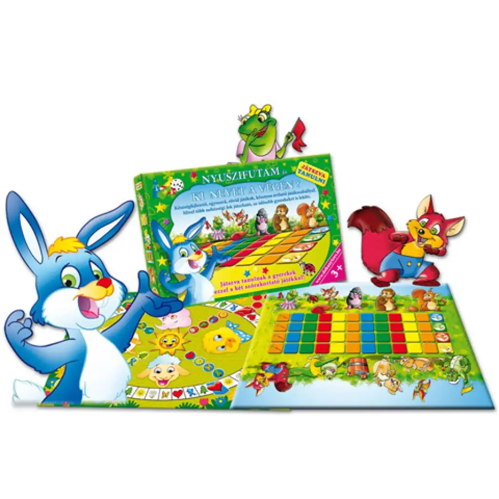 Zajačie preteky a Človeče nehnevaj sa maďarské spoločenské hry - D-Toys kép 1